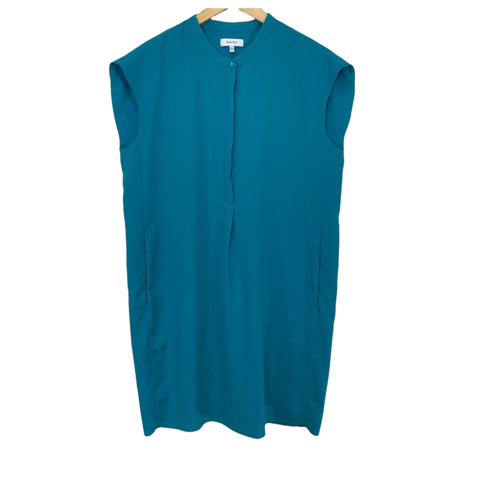 Aritzia Babaton Teal Shirt Dress Pockets Women’s Sz Medium